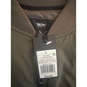 Mossimo Long Bomber Jacket Classic Olive Green Size L